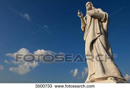 Stock Image - Christ statue in Havana, Cuba . Fotosearch