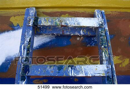 Stock Photo - Close-up of weathered ladder . Fotosearch