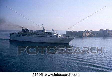 Cruise ship in sea, Grand Harbor, Malta View Large Photo Image Stock Photograph - Cruise ship in sea, Grand Harbor, Malta . Fotosearch
