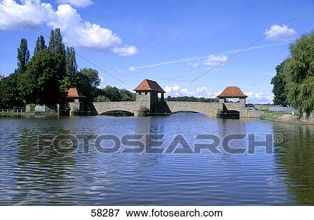 Dam on lake, Leipzig, Saxony, Germany View Large Photo Image Stock Photo - Dam on lake, Leipzig, Saxony, Germany . Fotosearch