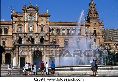 Fountain in front of palace, Andalusia, Spain, Europe View Large Photo Image Picture - Fountain in front of palace, Andalusia, Spain, Europe . Fotosearch