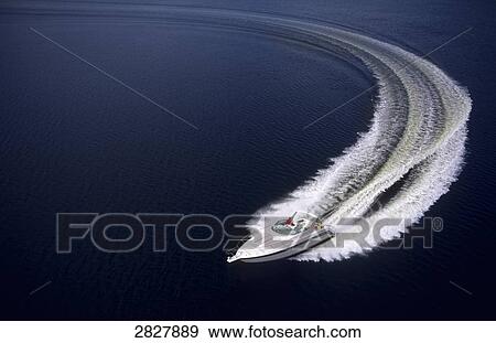 gliding motorboat, elevated view View Large Photo Image Stock Photo - gliding motorboat, elevated view . Fotosearch