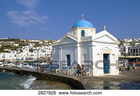 Stock Photograph - Greek Orthodox Church, cyclades, Greece . Fotosearch