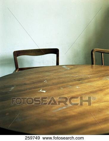 High angle view of empty dining table View Large Photo Image Stock Photo - High angle view of empty dining table . Fotosearch