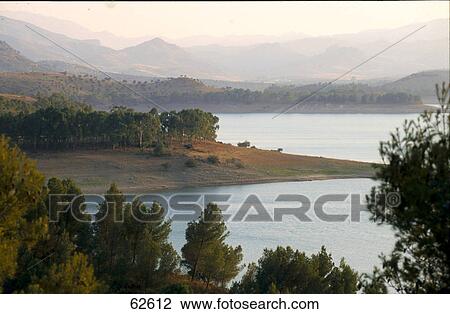 High angle view of lake, Andalusia, Spain, Europe View Large Photo Image Stock Image - High angle view of lake, Andalusia, Spain, Europe . Fotosearch
