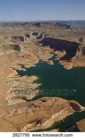Stock Photography - Lake Powell, Monument Valley, Utah, USA, Aerial View . Fotosearch