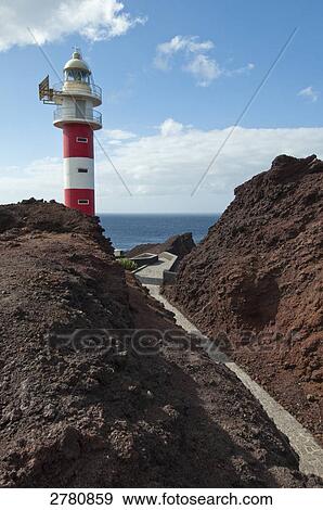 Lighthouse at coast, Tenerife, Canary Islands, Spain View Large Photo Image Stock Photo - Lighthouse at coast, Tenerife, Canary Islands, Spain . Fotosearch