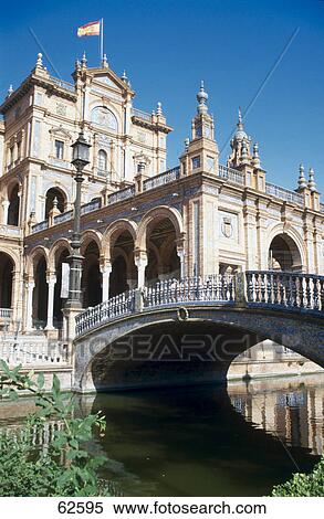 Low angle view of bridge in front of palace, Andalusia, Spain, Europe View Large Photo Image Stock Photography - Low angle view of bridge in front of palace, Andalusia, Spain, Europe . Fotosearch