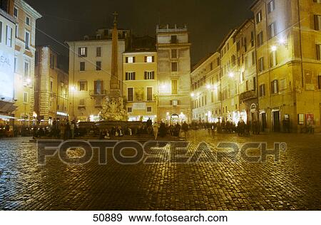 Stock Photo - People at square, Piazza della Rotonda, Pantheon Rome, Rome, Italy . Fotosearch