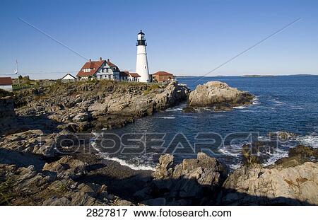 Portland Head Lighthouse, Cape Elizabeth, USA View Large Photo Image Stock Photo - Portland Head Lighthouse, Cape Elizabeth, USA . Fotosearch