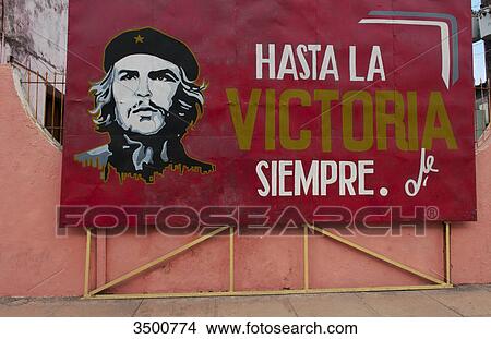 Red billboard showing Che Guevara, Cardenas, Cuba View Large Photo Image Picture - Red billboard showing Che Guevara, Cardenas, Cuba . Fotosearch