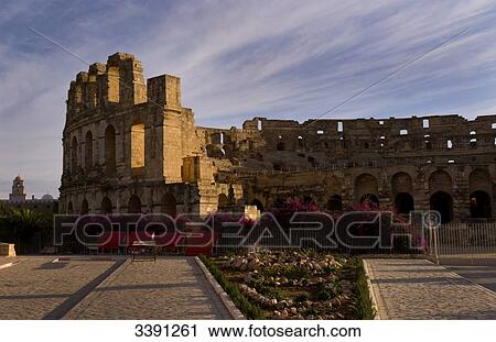 Stock Image - Roman theatre, El Jem, Tunisia, Africa . Fotosearch
