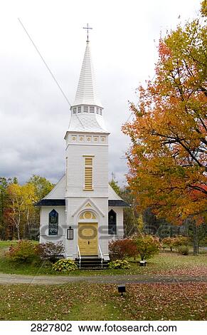 Stock Image - Saint Matthew's Episcopal Church, Sugar Hill, New Hampshire, USA . Fotosearch
