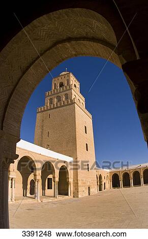 Sidi Oqba Mosque, Kairovan, Tunisia, Africa View Large Photo Image Stock Photo - Sidi Oqba Mosque, Kairovan, Tunisia, Africa . Fotosearch