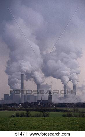Smoke emitting from chimneys, Germany View Large Photo Image Stock Image - Smoke emitting from chimneys, Germany . Fotosearch