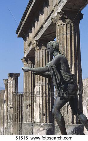 Statue in front of columns, Pompeii, Naples, Campania, Italy View Large Photo Image Stock Photography - Statue in front of columns, Pompeii, Naples, Campania, Italy . Fotosearch