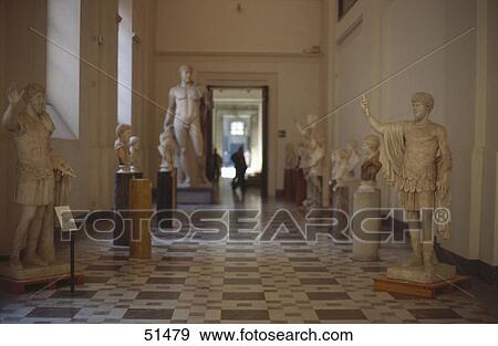 Stock Photo - Statues in museum, Naples National Archaeological Museum, Naples, Campania, Italy . Fotosearch