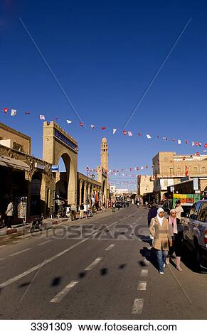 Street scene, Tozeur, Tunisia, Africa View Large Photo Image Stock Photo - Street scene, Tozeur, Tunisia, Africa . Fotosearch