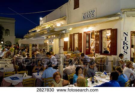 Taverna Nikos, cyclades, Greece View Large Photo Image Stock Image - Taverna Nikos, cyclades, Greece . Fotosearch