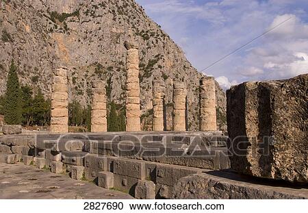 Temple of Apollo, Delphi, Greece View Large Photo Image Stock Image - Temple of Apollo, Delphi, Greece . Fotosearch