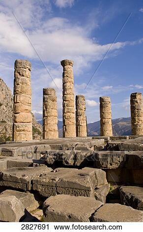 Temple of Apollo, Delphi, Greece View Large Photo Image Stock Image - Temple of Apollo, Delphi, Greece . Fotosearch