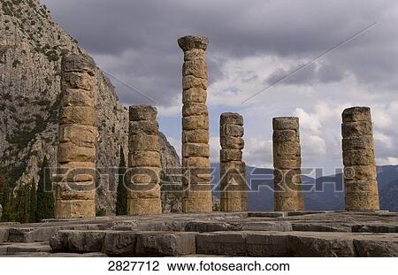 Temple of Apollo, Delphi, Greece View Large Photo Image Stock Image - Temple of Apollo, Delphi, Greece . Fotosearch