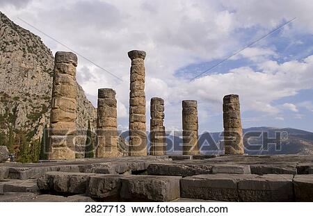Temple of Apollo, Delphi, Greece View Large Photo Image Stock Image - Temple of Apollo, Delphi, Greece . Fotosearch