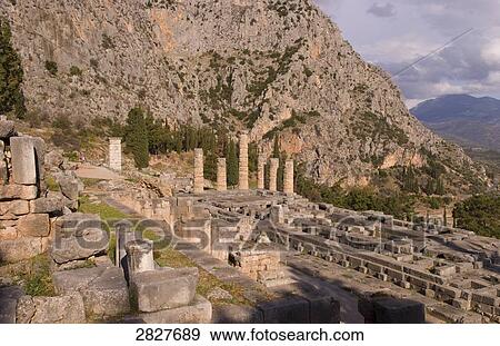Temple of Apollo, Delphi, Greece View Large Photo Image Stock Photo - Temple of Apollo, Delphi, Greece . Fotosearch