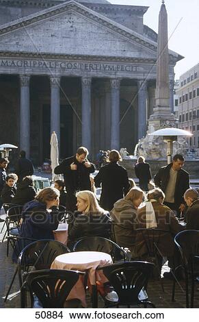 Tourists at outdoor cafe, Pantheon, Rome, Italy View Large Photo Image Picture - Tourists at outdoor cafe, Pantheon, Rome, Italy . Fotosearch
