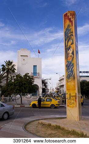 Picture - Traffic circle, Djerba, Tunisia, Africa . Fotosearch