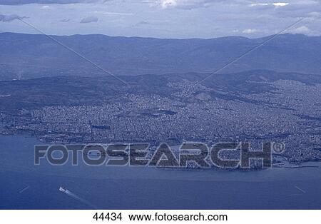 Aerial view of cityscape, Piraeus, Greece View Large Photo Image Picture - Aerial view of cityscape, Piraeus, Greece . Fotosearch