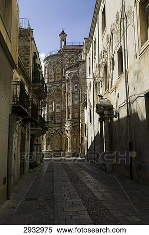 Stock Photography - Alley in Monreale, Italy . Fotosearch