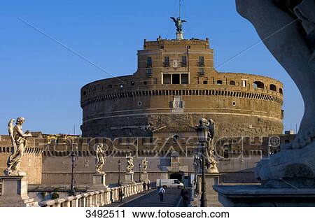 Angel bridge and Angel castle, Rome, Italy, Europe View Large Photo Image Stock Image - Angel bridge and Angel castle, Rome, Italy, Europe . Fotosearch