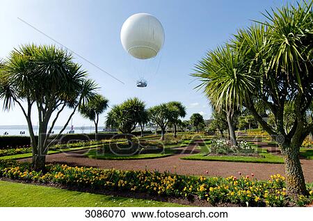 Stock Image - balloon, europe, uk, england, devon, Torquay Abbey Torre gardens . Fotosearch