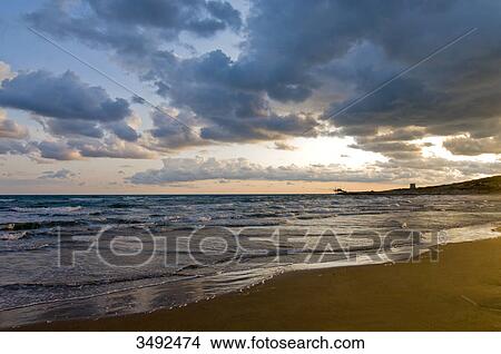 Picture - Beach at adriatic sea, Puglia, Italy, Europe . Fotosearch