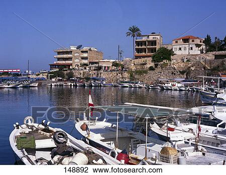 Boats at a marina, Byblos, Lebanon View Large Photo Image Stock Image - Boats at a marina, Byblos, Lebanon . Fotosearch