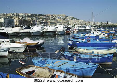 Boats moored at harbor, Naples, Campania, Italy View Large Photo Image Stock Image - Boats moored at harbor, Naples, Campania, Italy . Fotosearch