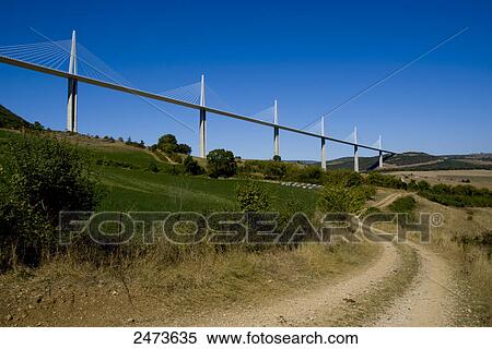 Bridge across valley, Millau Viaduct, Millau, Aveyron, Midi-Pyrenees, France View Large Photo Image Stock Photography - Bridge across valley, Millau Viaduct, Millau, Aveyron, Midi-Pyrenees, France . Fotosearch