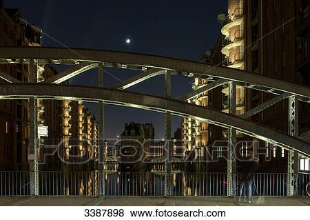 Bridge in the old warehouse district (Speicherstadt), Hamburg, Germany View Large Photo Image Stock Photo - Bridge in the old warehouse district (Speicherstadt), Hamburg, Germany . Fotosearch