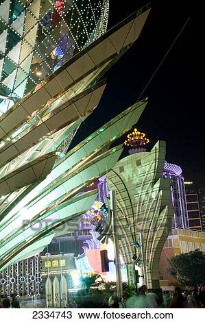 Building lit up at night, Grand Lisboa, Macau, Guangdong Province, China View Large Photo Image Stock Image - Building lit up at night, Grand Lisboa, Macau, Guangdong Province, China . Fotosearch