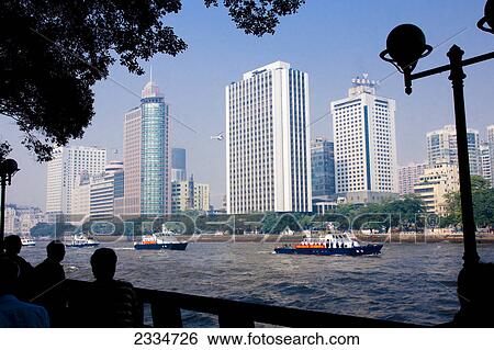 Buildings at waterfront, Pearl River, Guangzhou, Guangdong Province, China View Large Photo Image Stock Photograph - Buildings at waterfront, Pearl River, Guangzhou, Guangdong Province, China . Fotosearch
