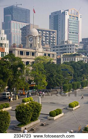 Stock Image - Buildings in city, Guangzhou, Guangdong Province, China . Fotosearch