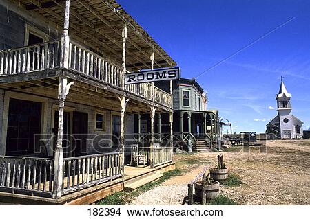 Picture - Buildings in ghost town, Murdo, Jones County, South Dakota, USA . Fotosearch
