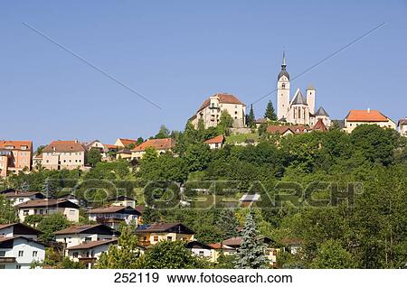 Stock Photo - Buildings in town, Klagenfurt, Carinthia, Austria . Fotosearch