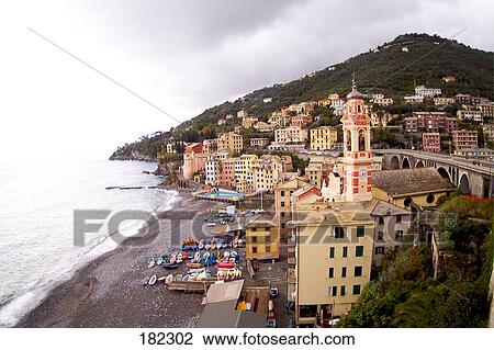 Buildings on waterfront, Genoa, Italy View Large Photo Image Stock Image - Buildings on waterfront, Genoa, Italy . Fotosearch