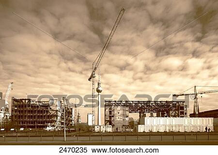 Stock Photography - Buildings under construction, Berlin, Germany . Fotosearch