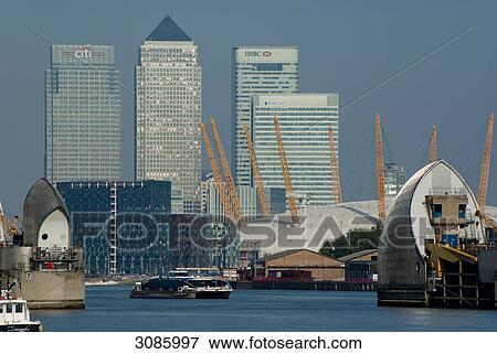 canary wharf, Thames Barrier, UK, england, London View Large Photo Image Stock Photo - canary wharf, Thames Barrier, UK, england, London . Fotosearch