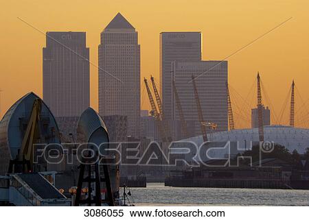 Canary wharf, Thames Barrier, UK, england, London View Large Photo Image Stock Photography - Canary wharf, Thames Barrier, UK, england, London . Fotosearch