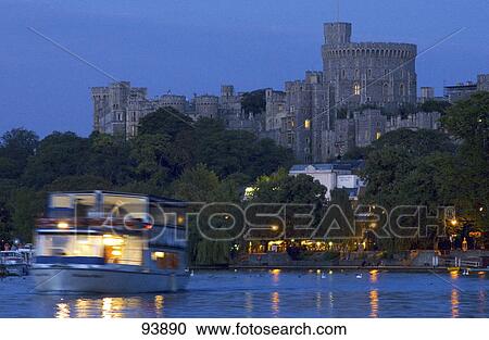 Castle at dusk, Windsor Castle, Berkshire, England View Large Photo Image Stock Image - Castle at dusk, Windsor Castle, Berkshire, England . Fotosearch