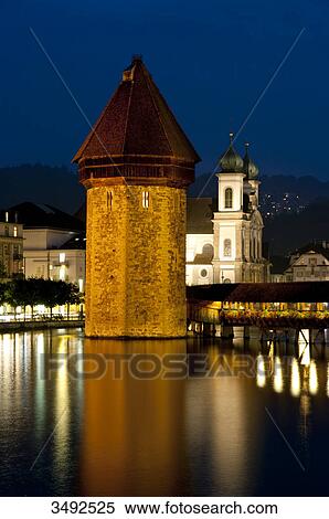 Stock Photography - Chapel bridge, Lucerne, Switzerland, Europe . Fotosearch